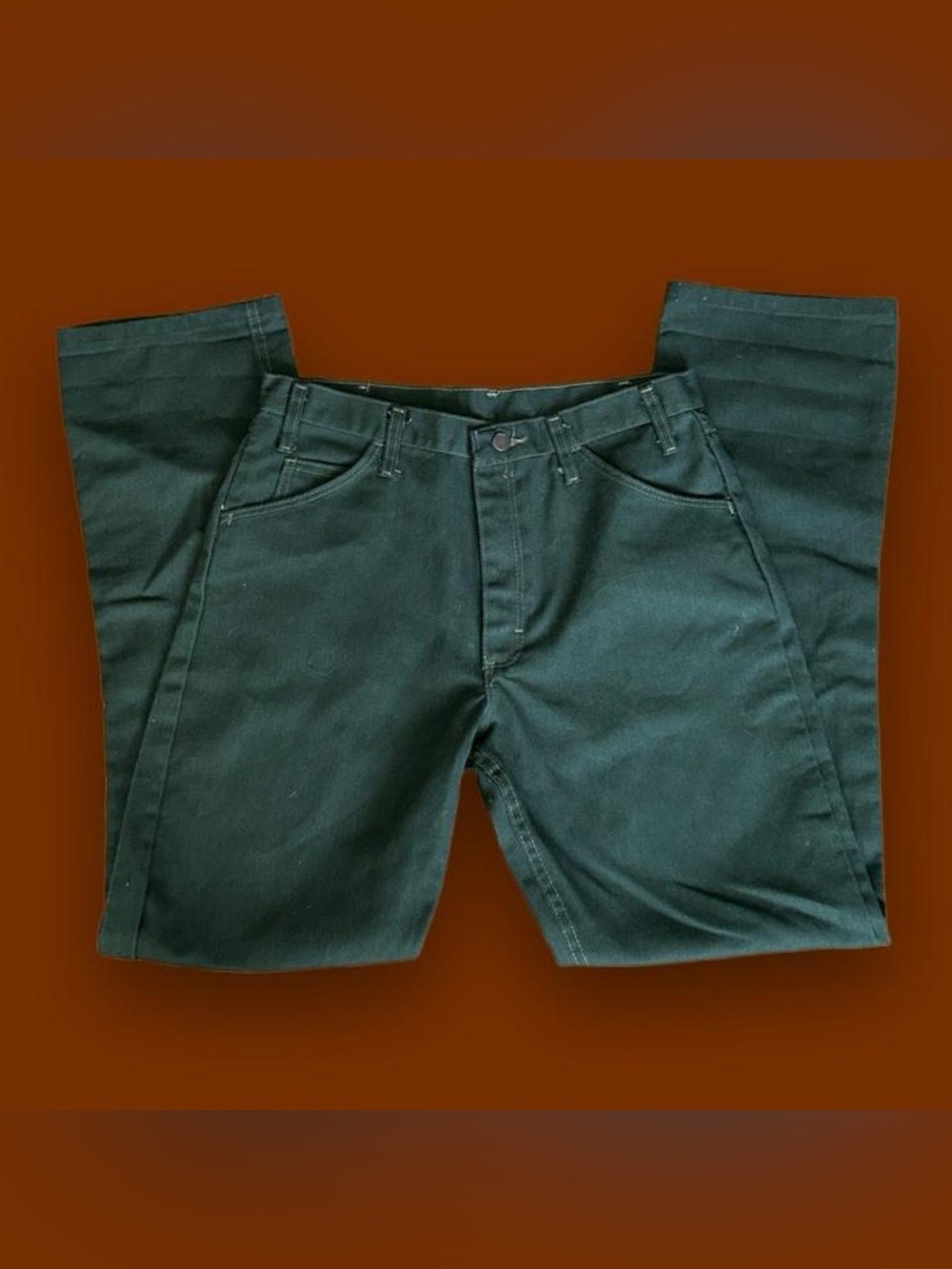Men's Forest Green Chinos - Straight Fit